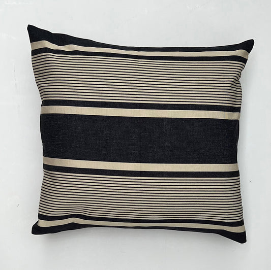 Union stripe cushion - Midnight/Ecru