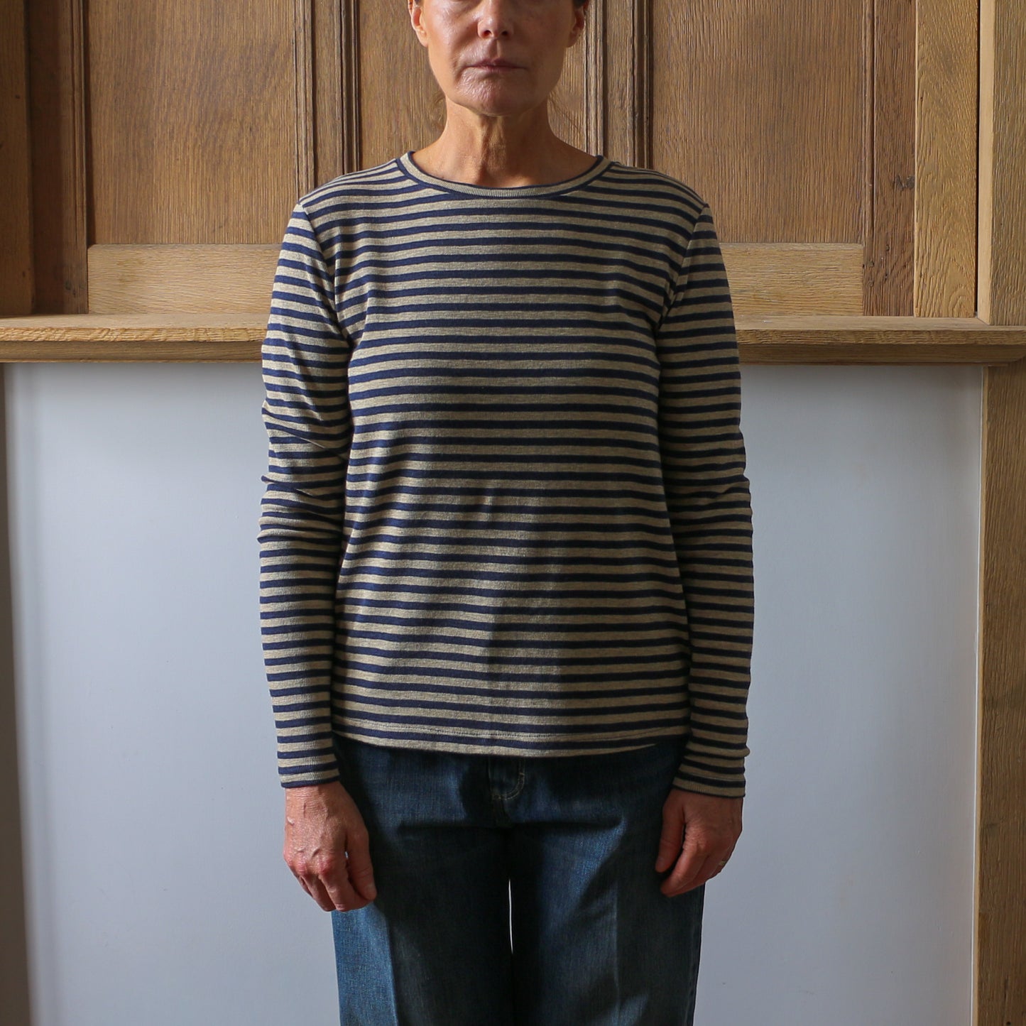 Prisca Long Sleeve - Blue/Sand Stripe