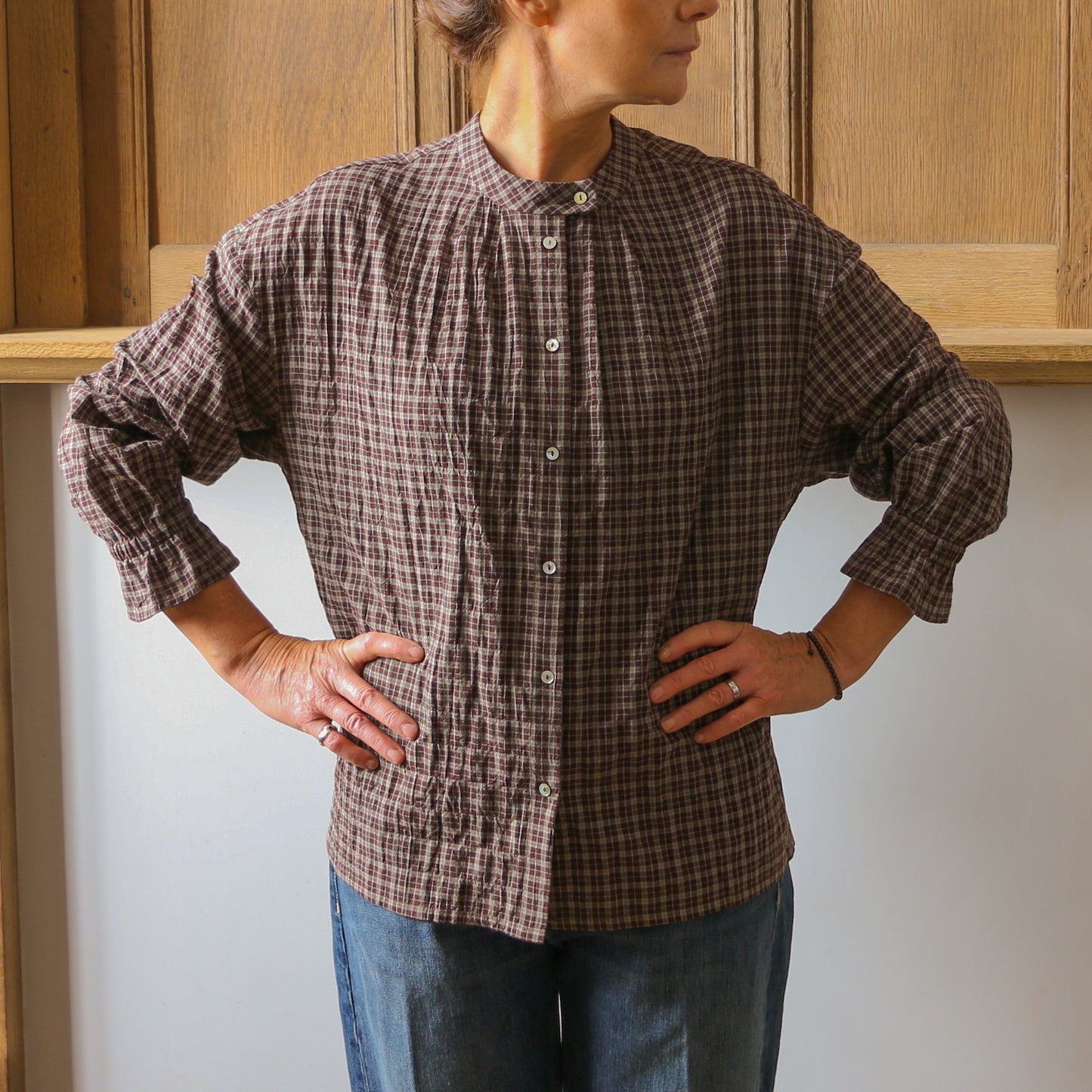 Parnika Blouse - Brown Check