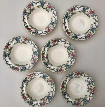 Floral Vintage 'Victoria’ side bowls - Set of 6 