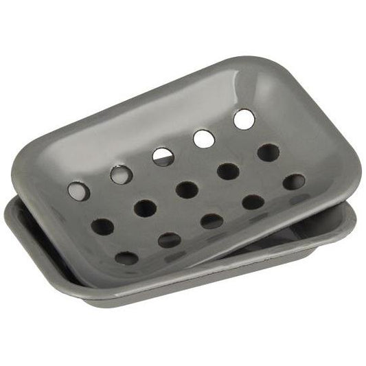 Enamel soap dish / grey