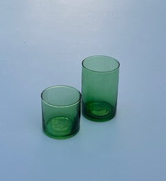 Green glass tumbler