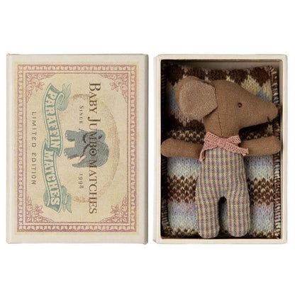 Sleepy Wakey Baby Mouse in Matchbox - Rose
