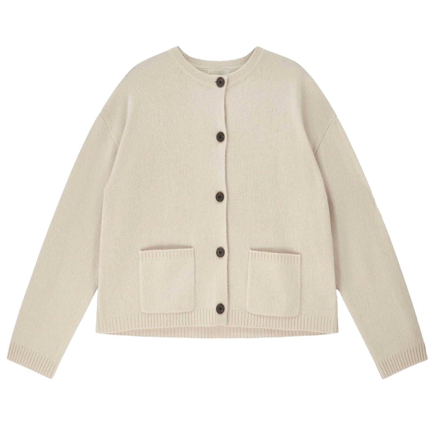 Jumper 1234 - Heavy Crew Cardigan / Limestone
