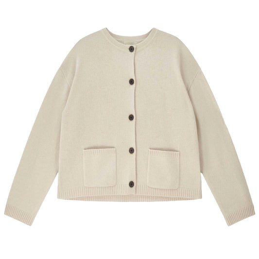 Jumper 1234 - Heavy Crew Cardigan / Limestone
