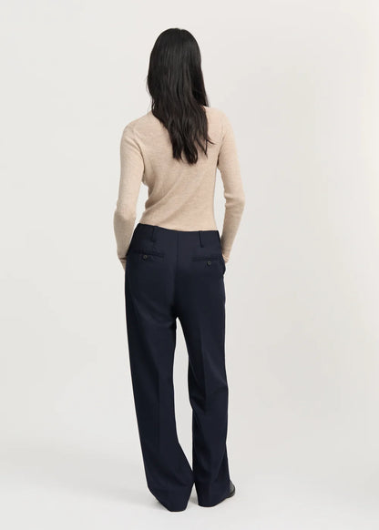 Toto Pant Fine Wool - Black Navy
