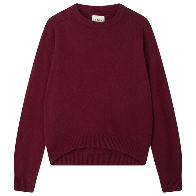 Oversized Crew Jumper / Cherry