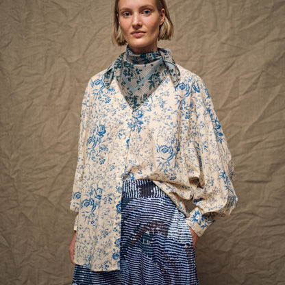 Blue Stripe Scarf - Light Small