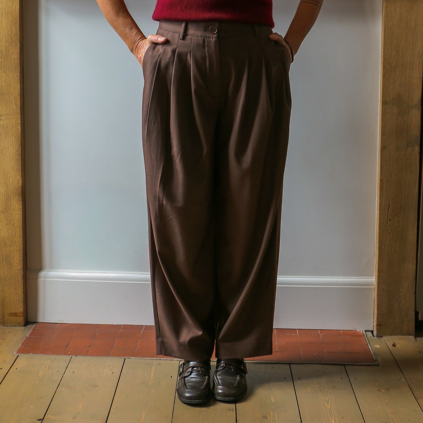 Paula Trousers - Taupe Brown Gabardine