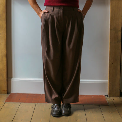 Paula Trousers - Taupe Brown Gabardine