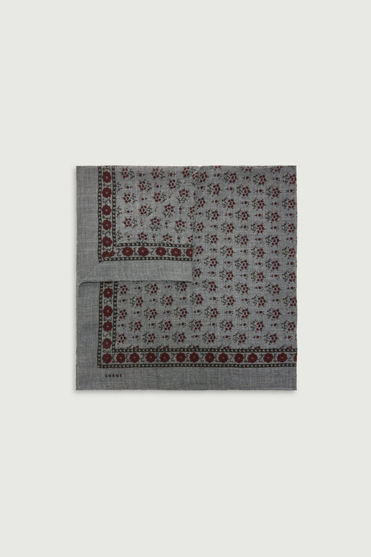 Foulard Wool Scarf - Grey/Khaki