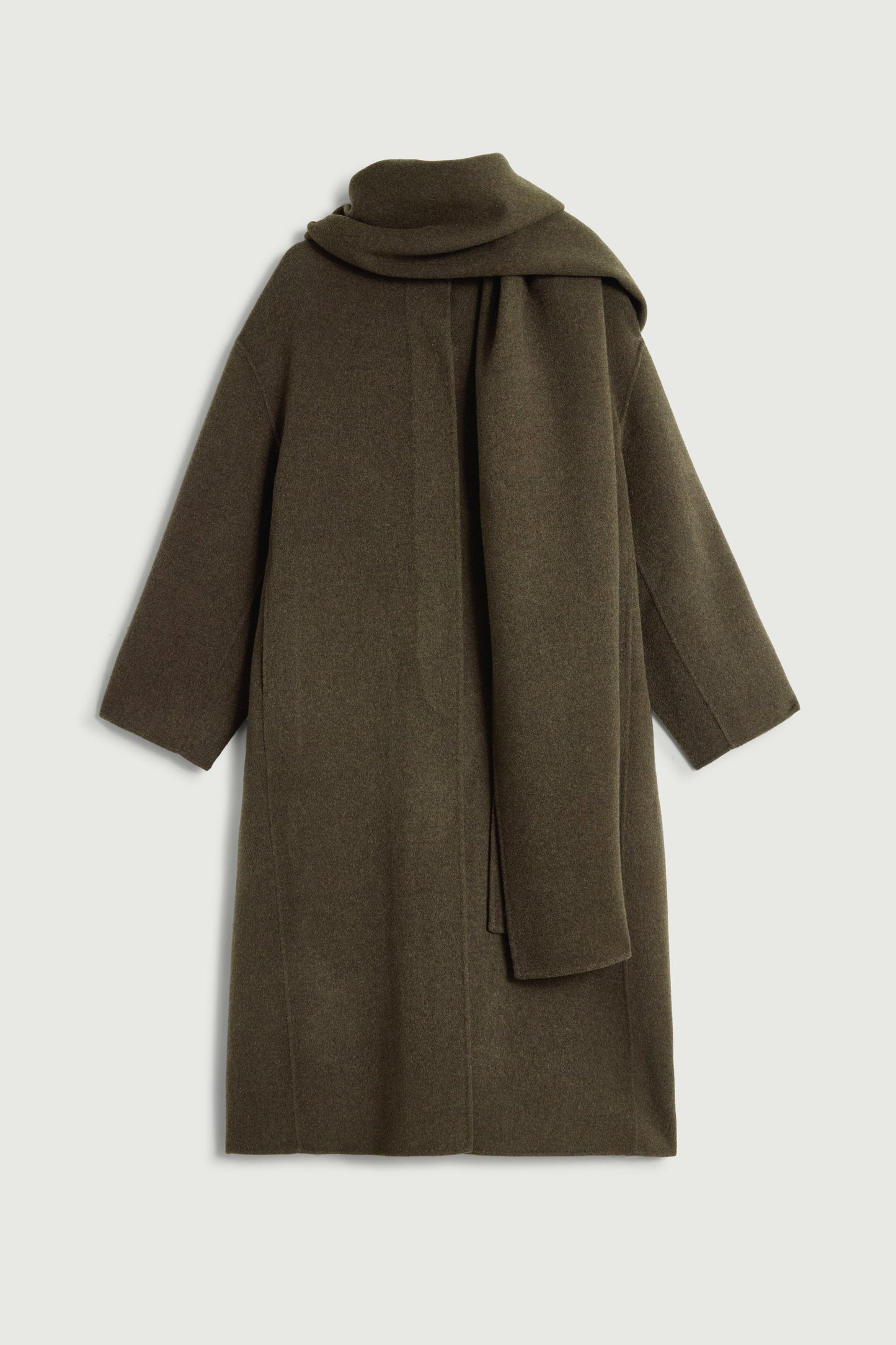 Finn Wool Coat and Scarf - Marl Khaki
