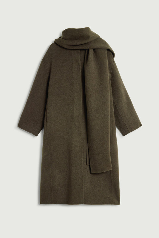 Finn Wool Coat and Scarf - Marl Khaki