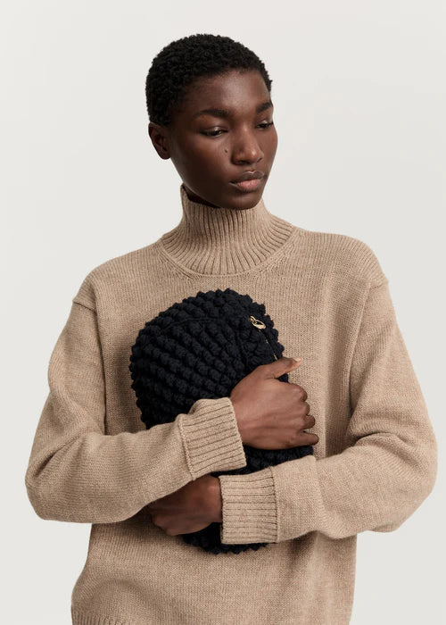 Linn Clutch Bag - Black Navy