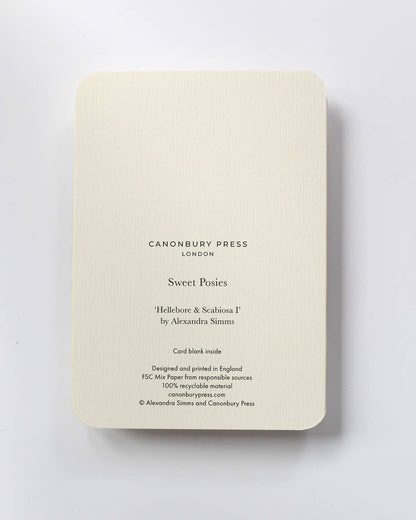 Posy of Hellebore & Scabiosa - Greeting Card