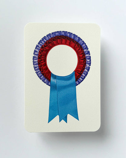 Red & Blue Rosette - Greeting Card