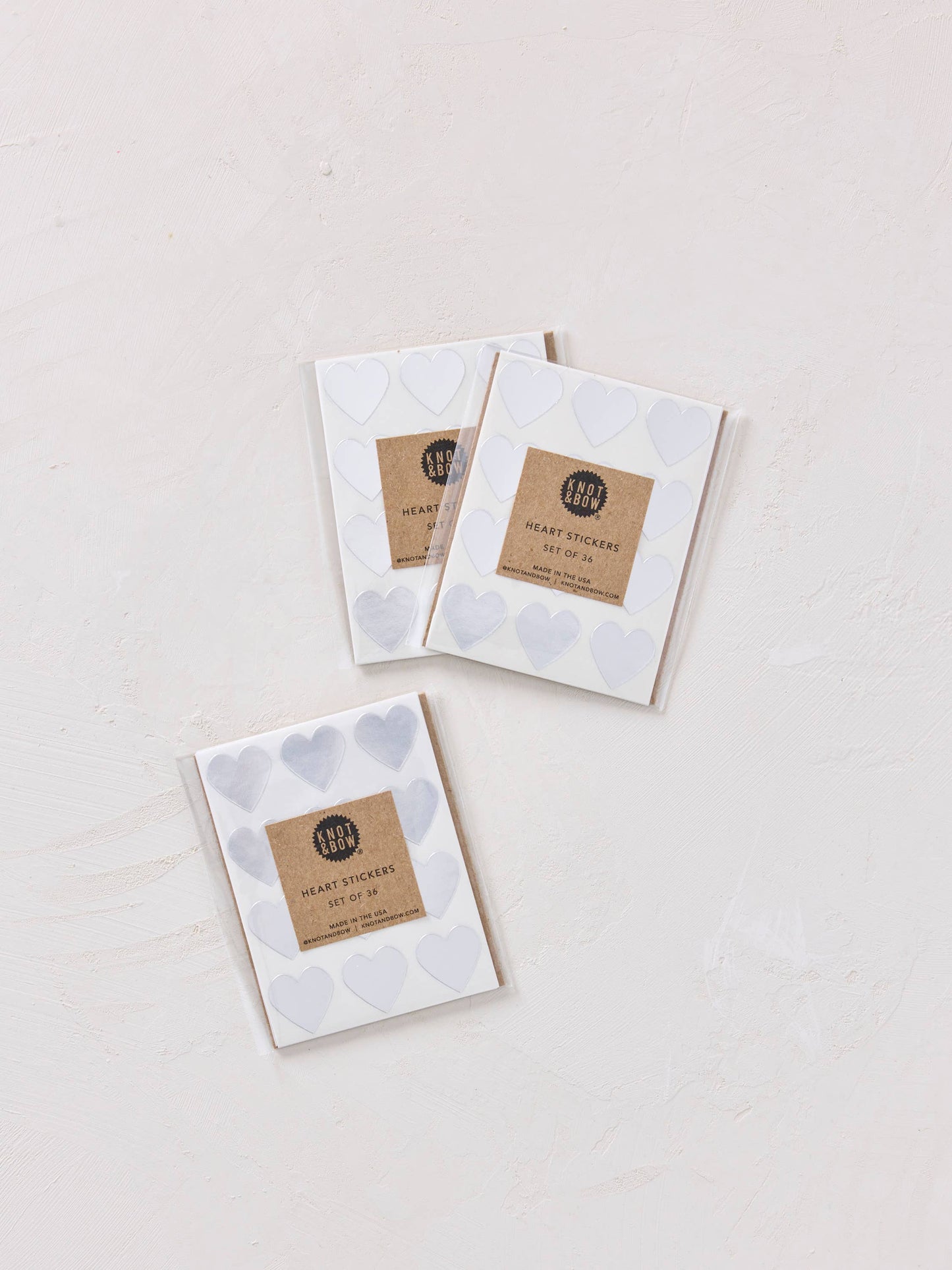 Silver Heart Stickers