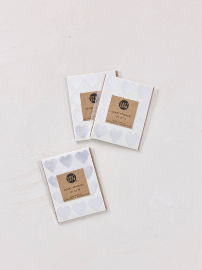 Silver Heart Stickers