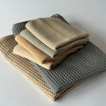Dishcloths - Organic Cotton - Set of 2 -Knitted Golden Straw