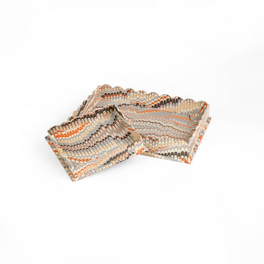 Marbled Scallop Desk Tray Set - Orange Mountain