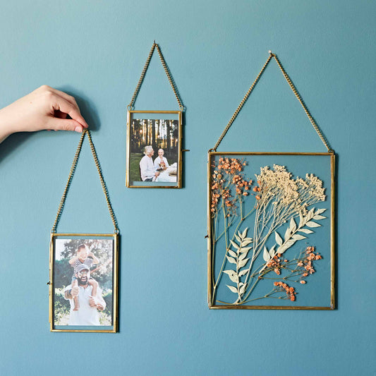 Antique Glass Photo Frame - Brass