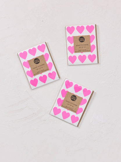 Neon Pink Heart Stickers