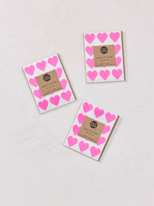 Neon Pink Heart Stickers