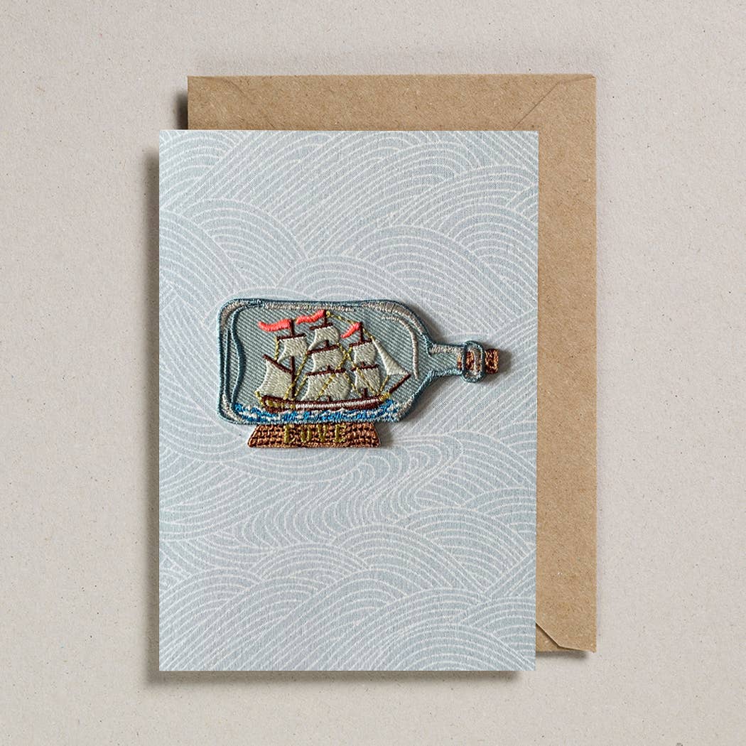 Patch Cards - Ship In A Bottle Love