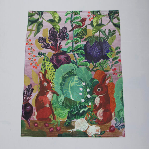 THE RABBITS IN THE CABBAGE PATCH TEA TOWEL