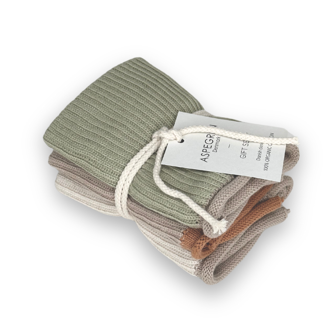Gift set - 100% Organic cotton - Set of 3 - Pistachio
