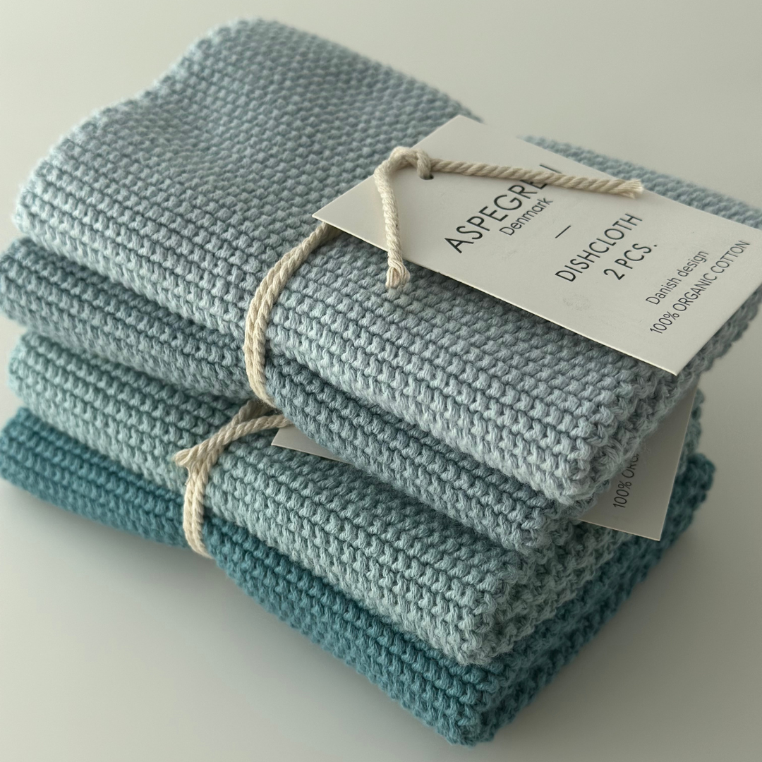 Cotton Dishcloths - Aqua