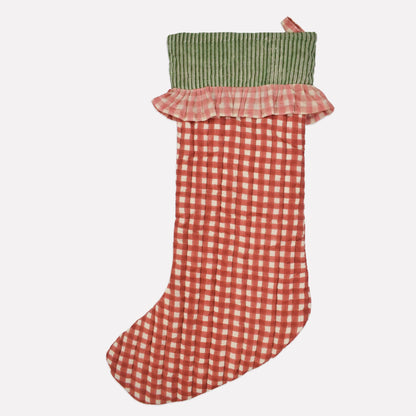 Christmas Stocking - Gingham Cinnamon