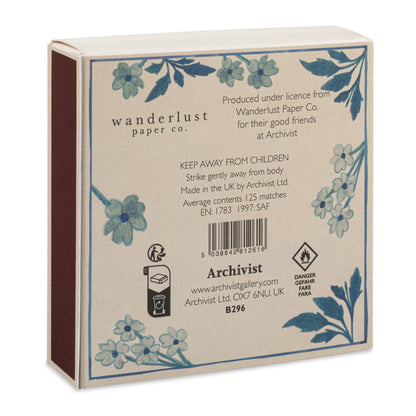Square Matchbox - Blue Floral