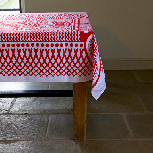 Red Fleurie Tablecloth