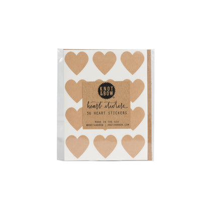 Kraft Heart Stickers
