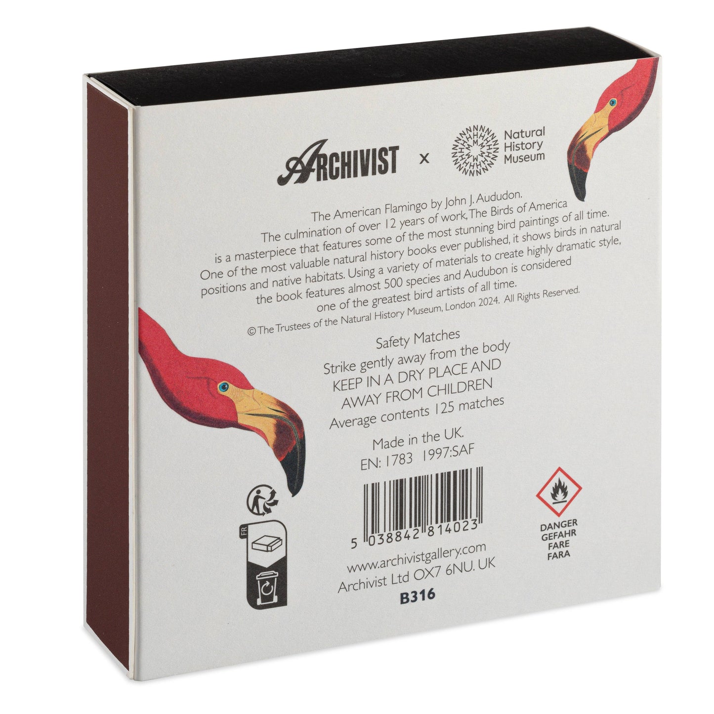 Square Matchbox - Flamingo