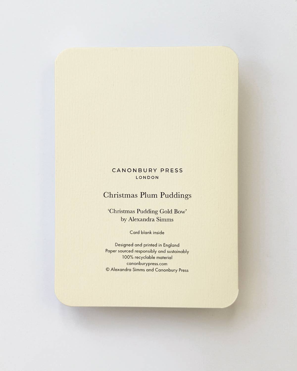 Christmas Plum Pudding Gold Bow Greeting Card
