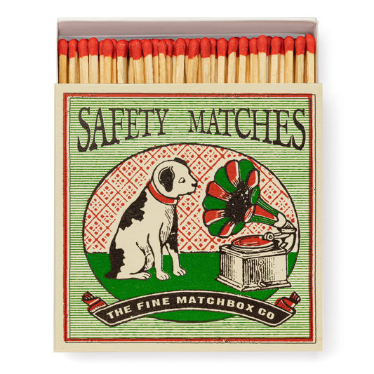 Square Matchbox - Dog and Gramaphone