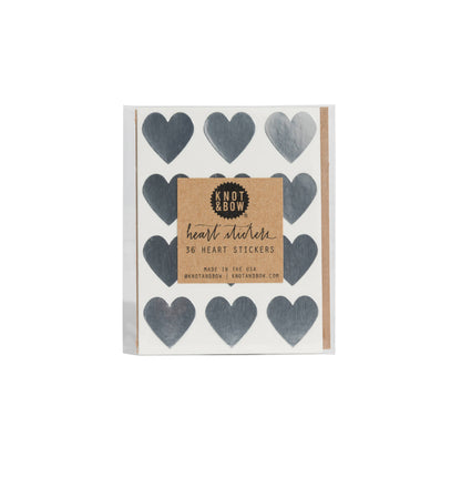 Silver Heart Stickers
