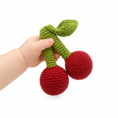 Crochet Rattle - Cherry