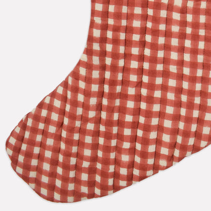 Christmas Stocking - Gingham Cinnamon