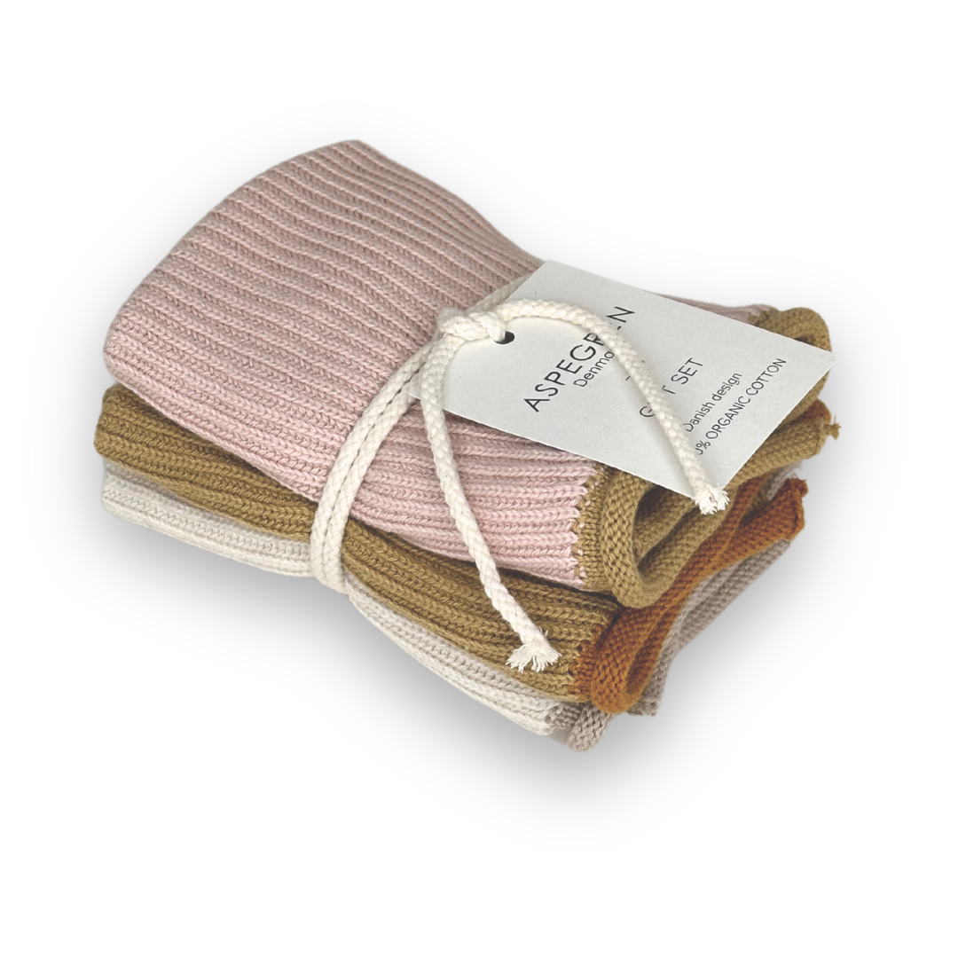 Gift set - 100% Organic cotton - Set of 3 - Grape Fruit