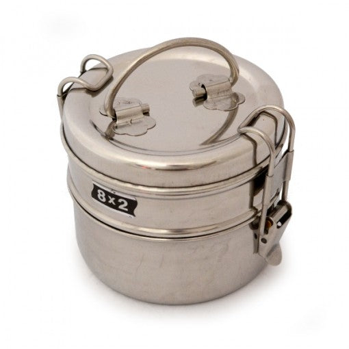 Stainless Steel Round Lunchbox - Two Tier