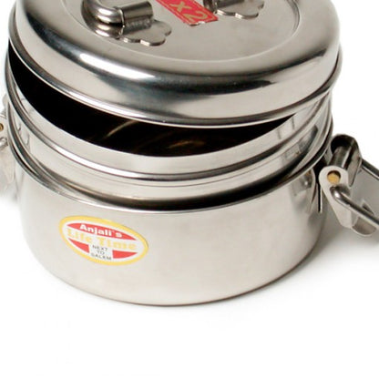 Stainless Steel Round Lunchbox - Two Tier