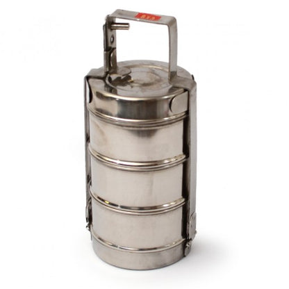 Stainless Steel Round Lunchbox - Four Tier