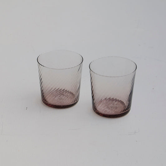 PAIR OF MURANO GLASSES – SMOKY PURPLE