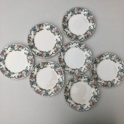 Floral Vintage 'Victoria’ side plates - Set of 7