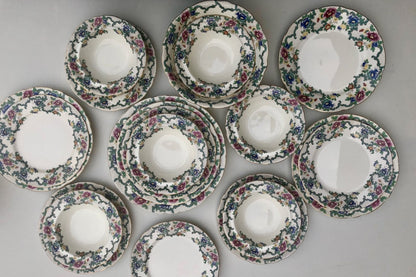 Floral Vintage 'Victoria’ side plates - Set of 7