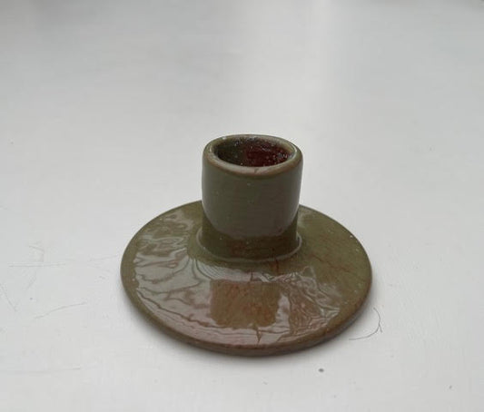 Stoneware candle holder - Olive