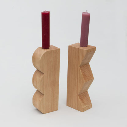 Wooden Candle Holder - Bump